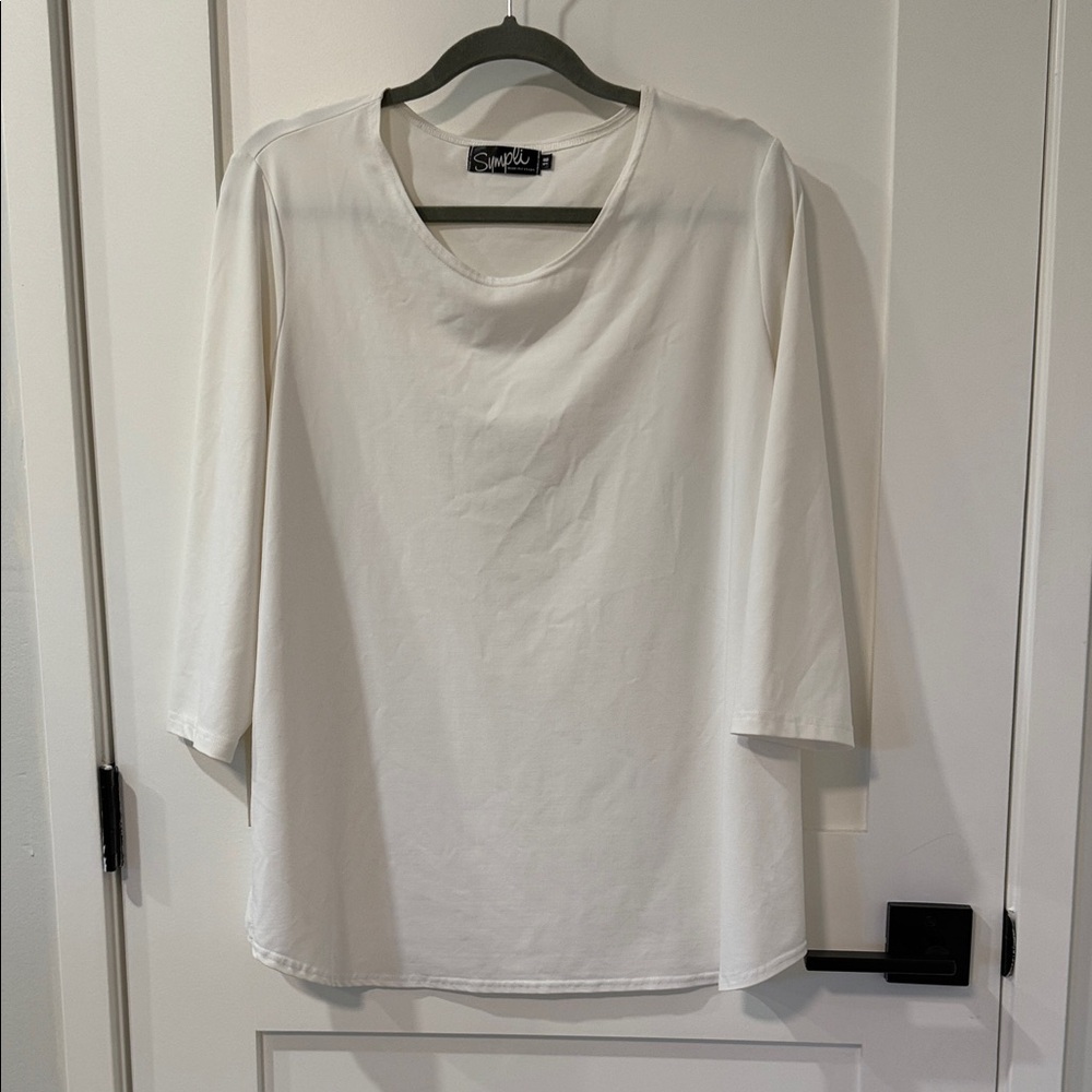 Sympli Cream 3/4 Sleeve Women's Blouse